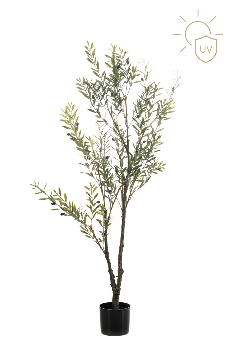 Naturtro kunstig grøn plante i elegant hvid keramisk krukke til stilfuld indretning